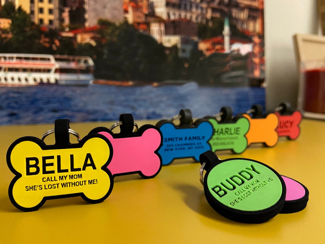 Silicone Dog Tag, Silent Solid Pet ID Tag Deep Engraved Silicone Tag