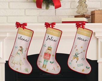 Personalized Christmas Stocking, Santa Sack, Nutcracker, Sugar Plum Fairy, First Christmas Gift, Family Stockings, Christmas Gift for Kids