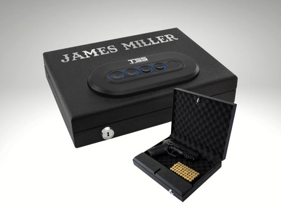 Gun Storage Box, Dad Birthday Gift, Husband Gift, Personalized Gun Safe with Keypad & Key Lock, Hidden Gun Storage Box, Custom Gun Safe Box