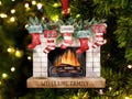 Christmas Ornaments, Personalized Family Christmas Ornaments, Family Christmas Stocking Ornament, Stockings on Fireplace, Christmas Gift