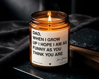 Vela divertida "Papá, cuando sea mayor", regalo del Día del Padre, regalos para papá de parte de hija e hijo, vela divertida para papá, regalos de broma para papá, regalo del Día del Padre