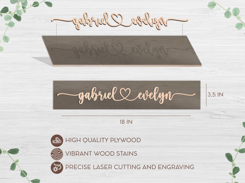 Personalized Couples Name with Heart, Couples Name Sign, Rustic Wood Sign, Home Decor, Gifts for Couple, Wedding Gift, Engagement Gift image 4