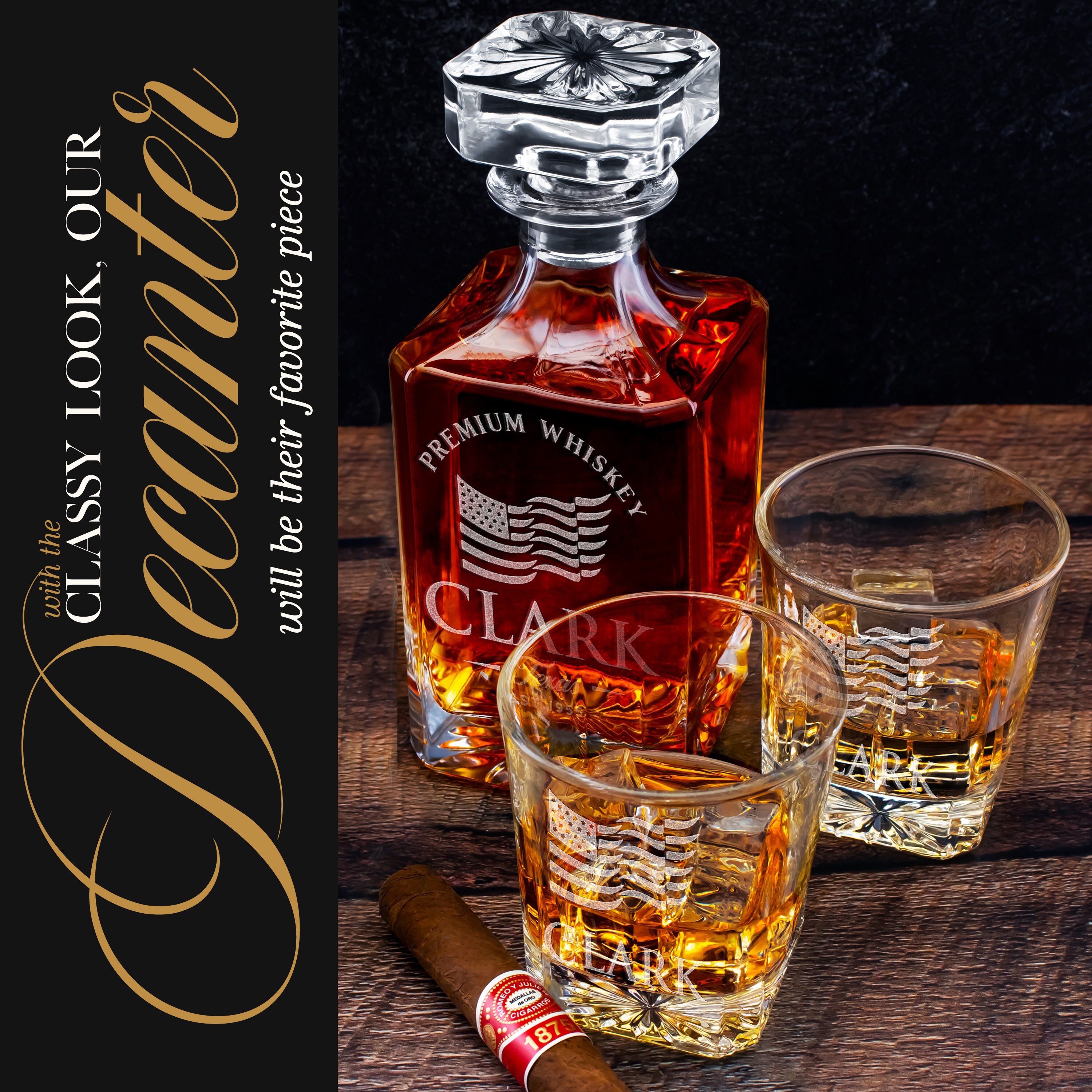 Whiskey Decanter Set Personalized Custom Decanter for Etsy UK