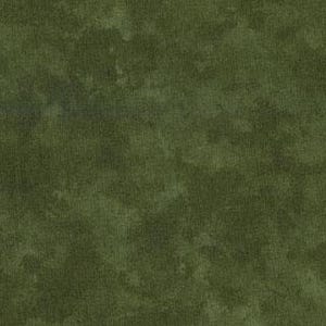 May include: A solid piece of fabric featuring a deep olive green color with a mottled, textured appearance. The surface displays subtle variations in shade, creating a cloudy, blended effect across the entire material with no distinct patterns.