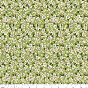 Riley Blake--By the Half Yard x 42&quot;--Floral Gardens Blossoms Green Pattern # C14363-GREEN
