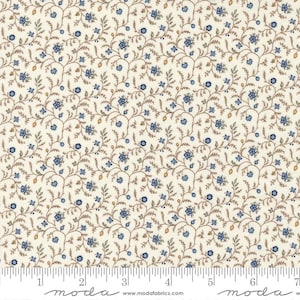Tissu Moda — 1 yard x 44&quot; Amelia&#39;s Blues-motif Betsy Chutchian # 31654-21 coton