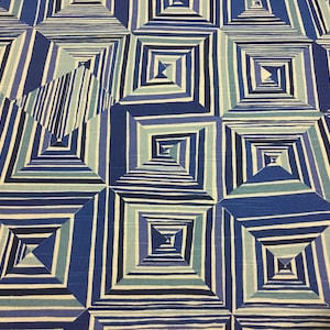 By the Yard x 54&quot; Annie Selke Geo Blue Home Decor Fabric
