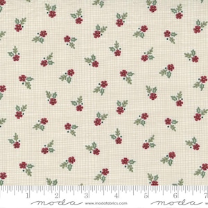 Moda Fabric — 1 Yard x 44&quot; Moda Holly Berry Tree Farm by Deb Strain Pattern # 56037-11 Quilting Cotton
