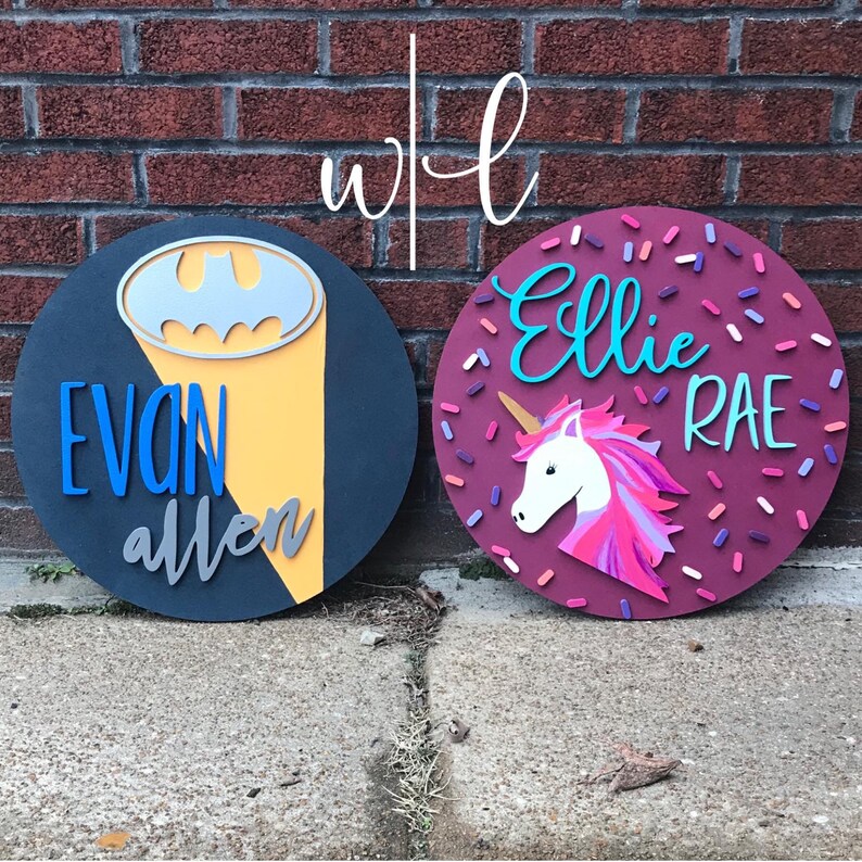 3D Round Sprinkles / Name Sign Any Graphic handpainted & Etsy