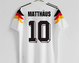 Deutschland 1990 Retro-Trikot, klassisches Trikot Matthäus Völler Klinsmann, klassisches Fußballtrikot