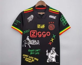 Ajax 21/22 speciaal Bob Marley voetbalshirt, Ajax shirt, Ajax shirt, herdenkingsshirt, Ronaldinho retro voetbalshirt, cadeau.