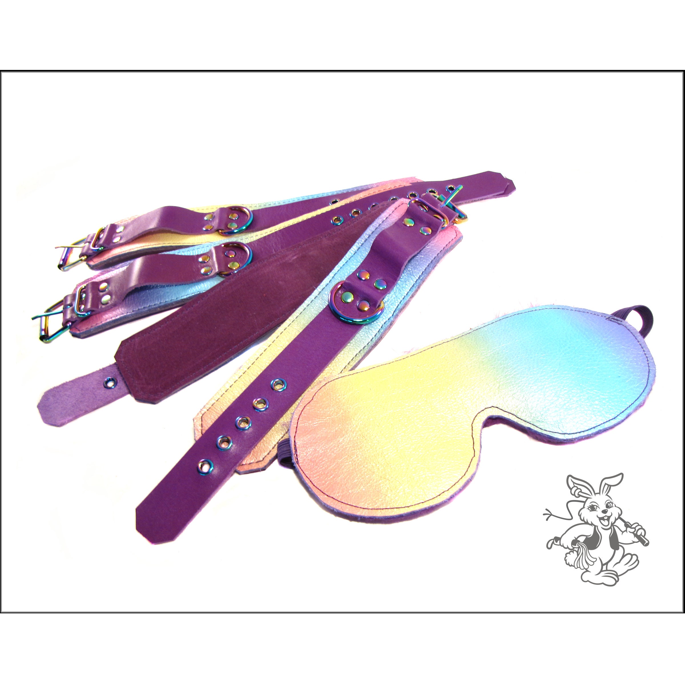 Fur Blindfold, Wrist and Ankle Cuff Set
