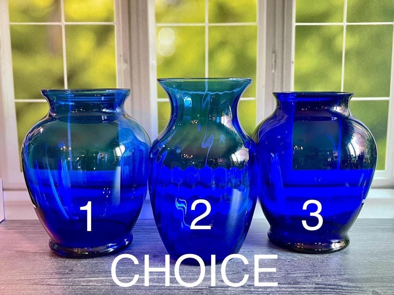 Dark blue glass vases - Etsy 日本