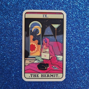 The Hermit Tarot Water Resistant Sticker Choose Your Size