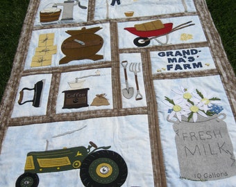 MAIL To You Pattern: Grandma's Farm Quilt, Instant Download. Decoration. Wool, Wool Felt, Applique