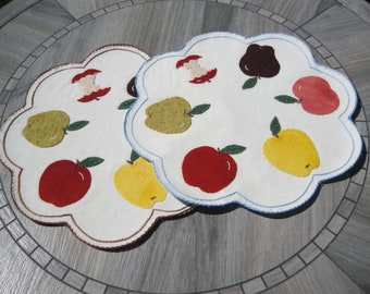 MAIL To You Pattern: Apple Variety Penny Rug, Summer, Autumn / Fall Decoration. Wool, Wool Felt, Applique.