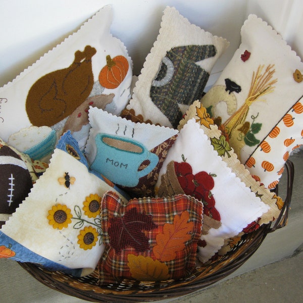 PDF Pattern: Autumn Bowl Fillers, Instant Download, Autumn Decoration. Wool, Wool Felt, Applique.