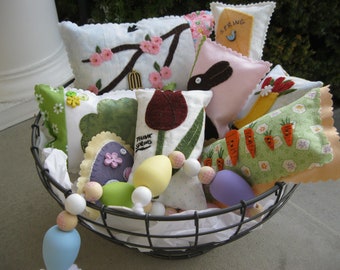 PDF Pattern: Spring Bowl Fillers, Instant Download, Spring Decoration. Wool, Wool Felt, Applique.