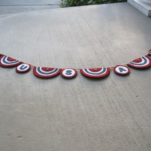 PDF Pattern: Patriotic Bunting Banner, Instant Download, Summer/4th of July Decoration. Wool, Wool Felt, Applique.