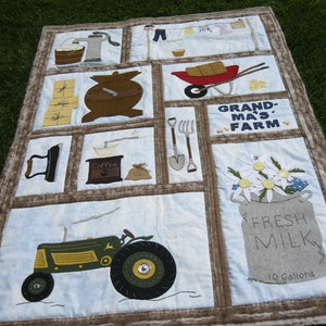 PDF Pattern: Grandma's Farm Quilt, Instant Download. Decoration. Wool, Wool Felt, Applique