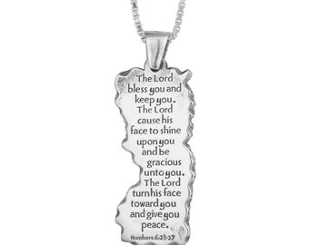 Kabbalah Pendant Double Sided Pendant  Priestly Blessing Birkat Kohanim Sterling Silver