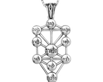 Kabbalah Pendant Ten Sefirot Silver 925 Amulet Talisman Tree of Life