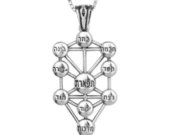 Kabbalah Pendant Ten Sefirot Silver 925 Amulet Talisman Tree of Life
