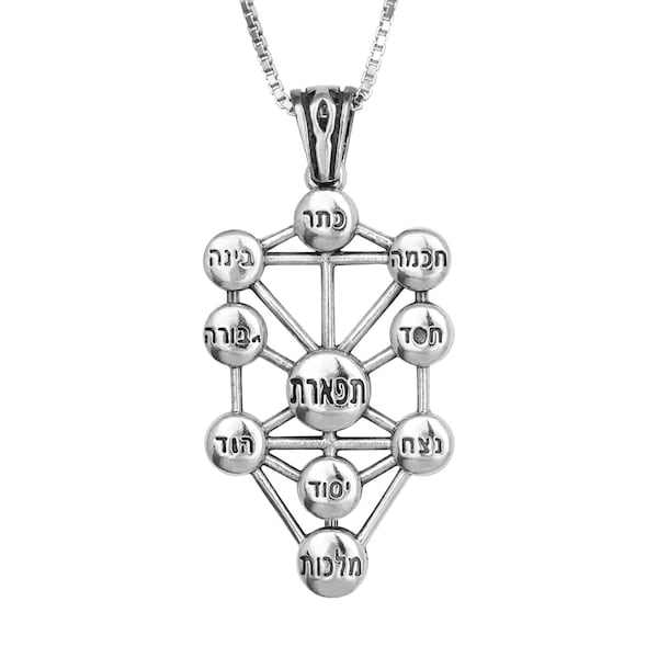 Kabbalah Pendant Ten Sefirot Silver 925 Amulet Talisman Tree of Life