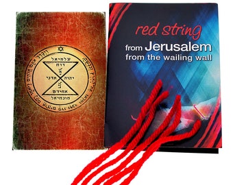 5 Red String Bracelets blessed in Jerusalem with King Solomon Matching Seal Amulet