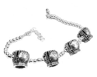Kabbalah Bracelet 4 charm seals King Solomon Bangle Jewelry Gift Silver 925