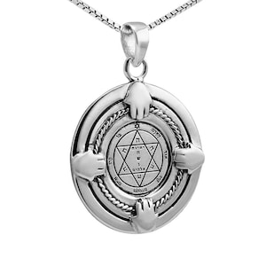 New Kabbalah Pendant Health Seal Pentacle King Solomon Wisdom Amulet Silver 925