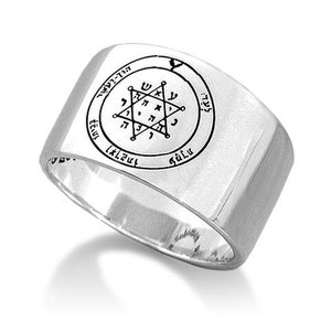 Kabbalah Tranquility & Equilibrium Seal Amulet King Solomon Ring Silver 925 Talisman