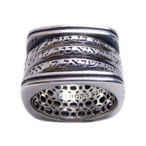 Kabbalah Rotating Ring with Three Blessings Silver 925 Amulet Talisman