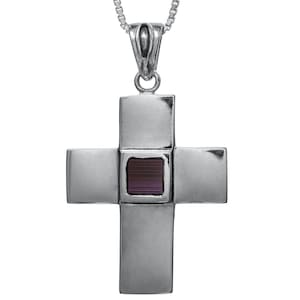 Cross with Jerusalem Nano Bible Pendant Necklace Silver 925 Gift from Holy Land