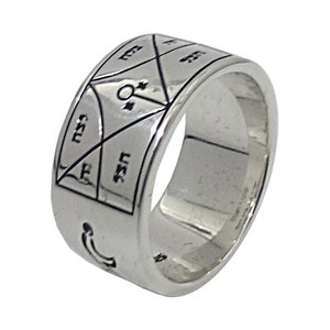 Ring Seal of Angel Raziel King Solomon Kabbalah Amulet Silver 925 (6-13 sizes)