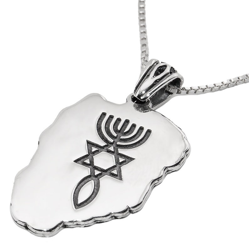 Sterling Silver Messianic Seal Pendant Necklace – Religious Spiritual Jewelry With Chain - View #7