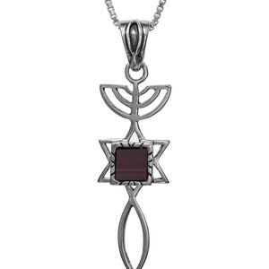 Jerusalem Nano Bible Torah Pendant with Messianic Symbol Necklace Silver 925