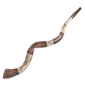 Natural Kosher Silver Plated Yemenite Shofar Kudu Horn