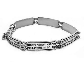 Bracelet 72 Names of God Kabbalah Bangle Jewelry Gift Silver 925