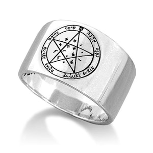 Kabbalah Wishes Seal Amulet King Solomon Ring Silver 925 Talisman