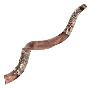 Natürliche kosher jemenitische Shofar Kudu Horn Silber vergoldet