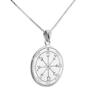 Pendant Seal of Solomon for Insight Amulet Kabbalah Pentacle Silver 925 Ø 0,09&quot;