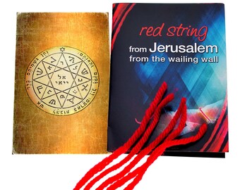 5 Red String Bracelets blessed in Jerusalem with King Solomon Guarding & Protection Seal Amulet