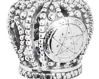 Charm Amulet Kabbalah Wishes Seal Pentacle King Solomon Wisdom silver 925