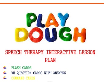 Play-Doh Speech Therapy Printable Lesson Plan Activity Book, Expressive Language, Receptive Language Skills, Following Commands