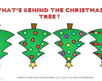 What's Behind the Christmas Tree Speech and Languge WH Question Activity for Toddlers and Preschoolers|Speech Therapy Answering WH Questions