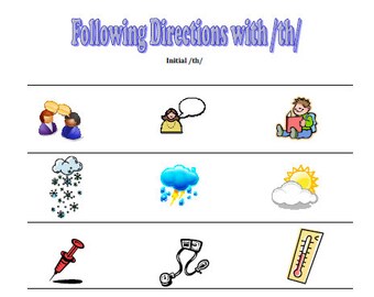 Following Directions with Articulation Speech Therapy Activity Book for l, r, ch, sh, th, s, z, following directions, grammar skills