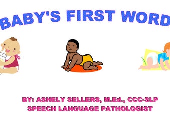 Baby's First Words Speech Therapy Printable Activity Book for Toddlers and Preschoolers