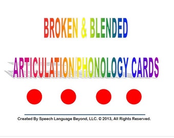 Broken Blended Phonology-Articulation Cards Speech Therapy Activity  Speech Therapy Flashcards Syllable Production