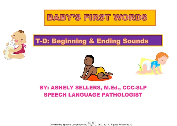 Baby S First Words T And D Beginning And Ending Sounds Etsy